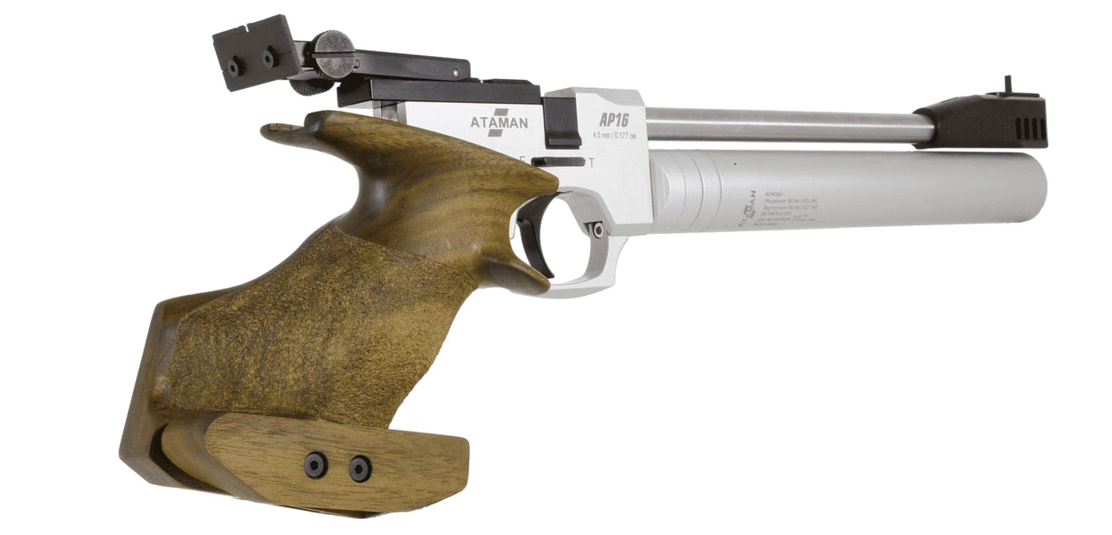Пневматический PCP пистолет ATAMAN AP16 Sport (рукоятка Beech SP), кал. 4.5мм