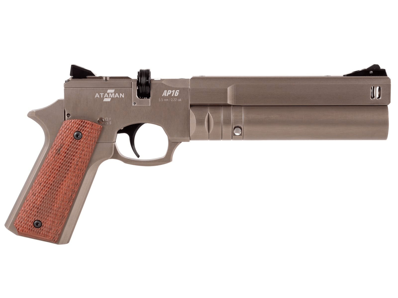 Пневматический PCP пистолет ATAMAN AP16 Titanium Compact (рукоятка Metal), кал. 4.5мм
