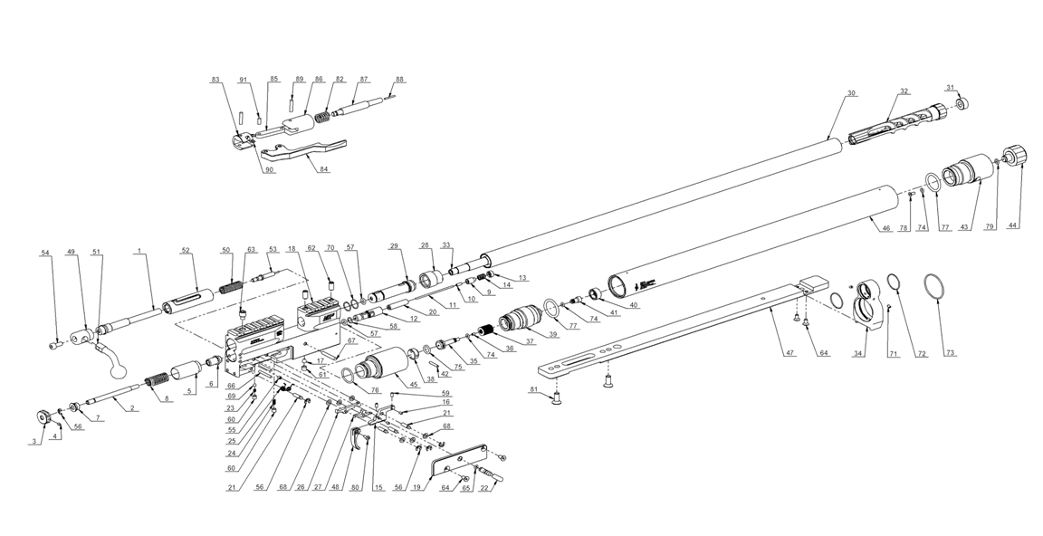 Пневматическая PCP винтовка ATAMAN M2R Карабин Тактик Тип 2, кал.7,62мм (Walnut)